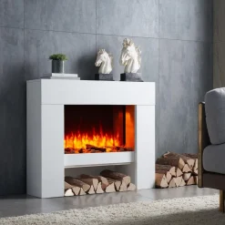 BALDERIA Elektrokamin  Naran - Standkamin mit Heizung 2000 W, weiss Sale