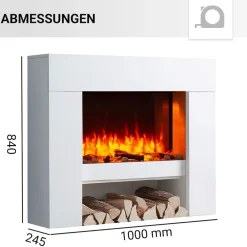 BALDERIA Elektrokamin  Naran - Standkamin mit Heizung 2000 W, weiss Sale