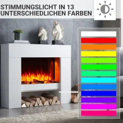 BALDERIA Elektrokamin  Naran - Standkamin mit Heizung 2000 W, weiss Sale