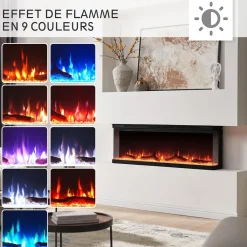 BALDERIA Elektrokamin  Orson 50 - Einbaukamin mit Heizung 1800 W Hot