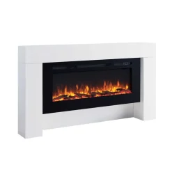 Elektrokamin  Zeus - Standkamin m it Heizung 2000 W, weiss ^ BALDERIA