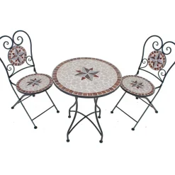 Garden Pleasure Balkonset 3tlg. Mosaik AMARILLO braun,steinrot,beige braun/ocker/beige