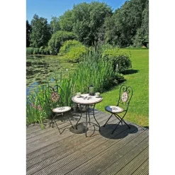 Garden Pleasure Balkonset 3tlg. Mosaik AMARILLO braun,steinrot,beige braun/ocker/beige