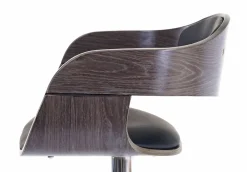MCW Barhocker -A47, Barstuhl, Holz Bugholz Retro-Design ~ grau, Kunstleder schwarz Outlet