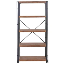 MCW Bücherregal -A27, Standregal Wohnregal, 165x80cm 3D-Struktur 5 Ebenen, Wildeiche-Optik Discount