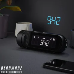 DAB+ Radiowecker mit Projektion - Küchenradio digital - FM und DAB/DAB + Radio mit je 20 Speicherplätzen - 16 Lautstärkestufen - Wecker ^ BEARWARE