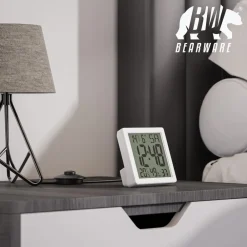 Digitalwecker, Licht, Temperatur, Luftfeuchtigkeit, Datum, Uhrzeit, Snooze, LCD, für Zuhause & unterwegs ^ BEARWARE Discount
