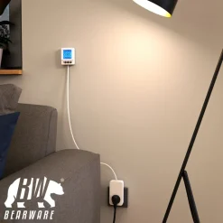 Energiekostenmessgerat digital, Strommessgerat, kabelgebundenes seperates Display, 3680 Watt, Stromverbrauchszahler, Stromzahler fiir die Steckdose, LED beleuchtet ^ BEARWARE