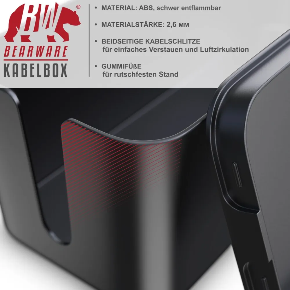 BEARWARE Kabelbox mit Gummifüßen - Kabelmanagement / dezente Optik / Ladebox Sale