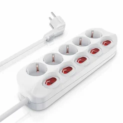 BEARWARE Steckdosenleiste Mehrfachsteckdose Steckerleiste 3680W, 5-fach