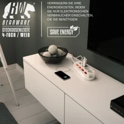 Steckdosenleiste Mehrfachsteckdose Steckerleiste 3680W, 4-fach ^ BEARWARE Best