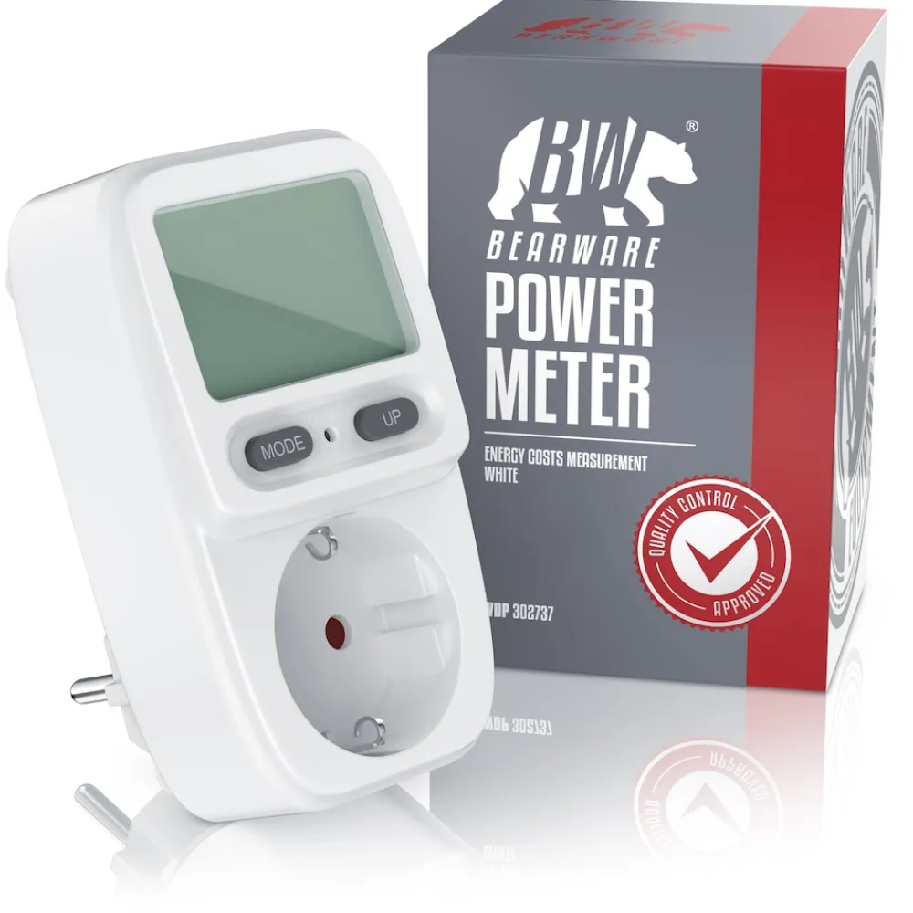 Stromverbrauchszähler mit Kindersicherung Power Meter Energiekostenmessgerät ^ BEARWARE Best