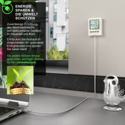 Stromverbrauchszähler mit Kabelverlängerung - Energiekostenmessgerät ^ BEARWARE