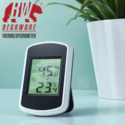 BEARWARE Thermometer Hygrometer - Temperatur und Luftfeuchtigkeitmessgerät - Komfortsymbole - Trendanzeige - °C - Haltemagnete und Standfuß Outlet
