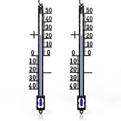 2x Analoges Thermometer aus Metall, wetterfest Außenwetterstation (Messbereich -40° bis +50° C – klassisches Design) ^ BEARWARE Clearance