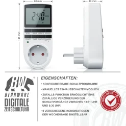 1x Zeitschaltuhr LCD-Display / 3680W / 10 konfigurierbare Programme ^ BEARWARE New