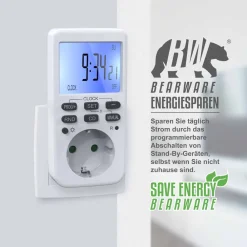 BEARWARE Zeitschaltuhr programmierbar mit LCD Display Steckdosen Timer / max 3680W Discount