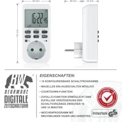 BEARWARE Zeitschaltuhr programmierbar mit LCD Display Steckdosen Timer / max 3680W Discount