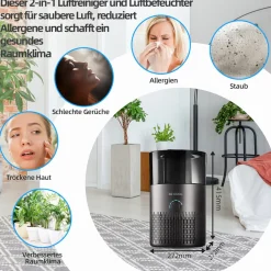 Be Cool Luftbefeuchter und Luftreiniger mit H13-Filter BCLB2402B Discount