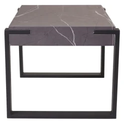 MCW Beistelltisch -L53, Kaffeetisch Nachttisch Loungetisch Couchtisch, Metall 51x50x54cm ~ Marmor-Optik grau Discount