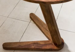 Beistelltisch – Rund Massivholz Natur 45x45 cm Landhaus ^ KADIMA DESIGN