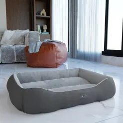 ® Hundebett SAMMY 80x65x17 cm, quadratisch, Polyester, maschinenwaschbar, rutschfest, inkl. Kauknochen ^ BENNO Clearance