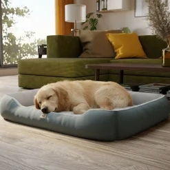 ® Hundebett SAMMY 95x75x18 cm, quadratisch, Polyester, maschinenwaschbar, rutschfest, inkl. Kauknochen ^ BENNO Outlet