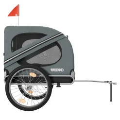 ® Hundefahrradanhänger LUNA Kleintierfahrradanhänger Buggy faltbar, grau ^ BENNO Best