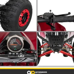Actionbikes Motors Benzin-Jugend-Quad S-10, 125ccm, ATV, Gepäckträger, Not-Aus-Leine, Halbautomatik, Scheibenbremse Metallic/Rot Sale