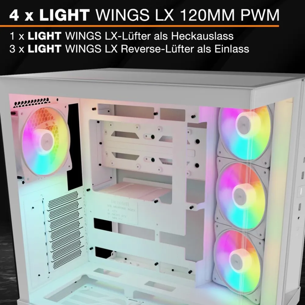 be quiet! Geh Light Base 500 LX White PC-Gehäuse Best