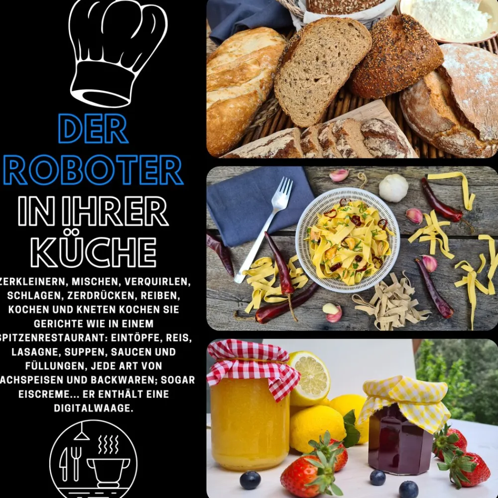 ® Küchenmaschine mit Kochfunktion - Mixer - Dampfgarer Chef O Matic Kitchen Robot ^ Best Direct Discount
