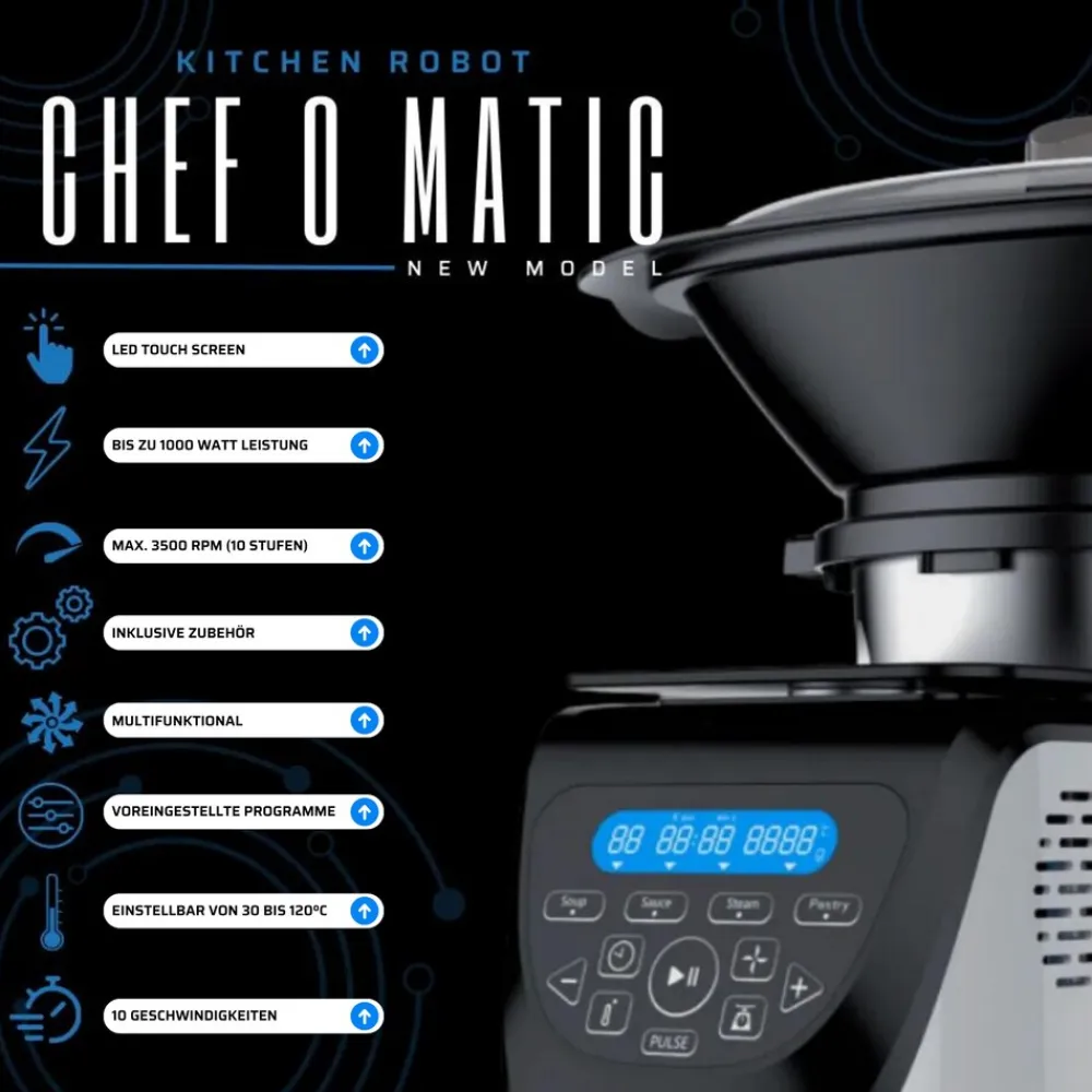 ® Küchenmaschine mit Kochfunktion - Mixer - Dampfgarer Chef O Matic Kitchen Robot ^ Best Direct Discount