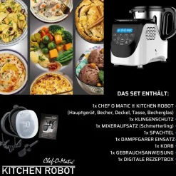 ® Küchenmaschine mit Kochfunktion - Mixer - Dampfgarer Chef O Matic Kitchen Robot ^ Best Direct Discount
