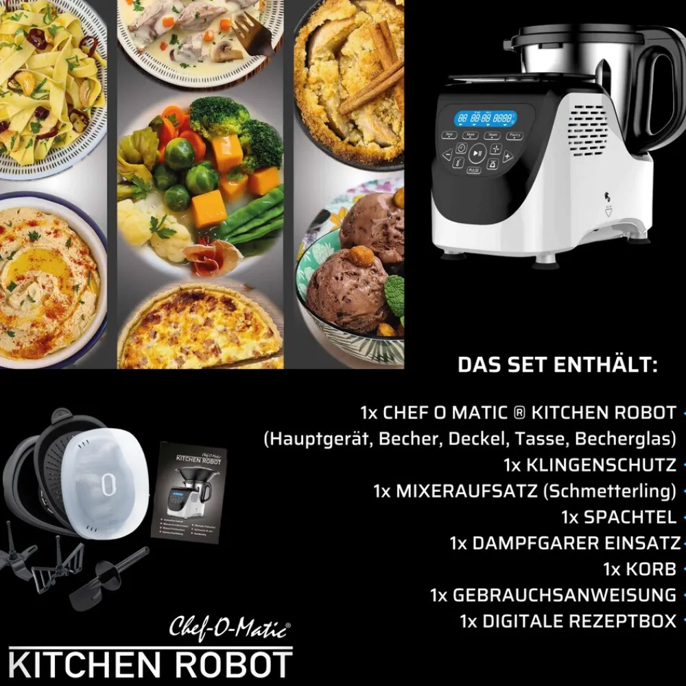 ® Küchenmaschine mit Kochfunktion - Mixer - Dampfgarer Chef O Matic Kitchen Robot ^ Best Direct Discount