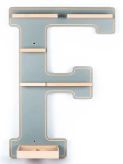 Kinderregal Buchstabe F | hängend für Toniebox und Tonie Figuren | platzsparendes Regal | H. 54 x B. 38 x T. 19 | Wandregal Musikbox Figuren Aufbewahrung mit Magneteinsätzen | Aufbewahrungsregal Holz ^ BOARTI Sale