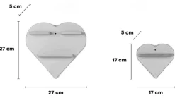 BOARTI Kinderregal Herz | hängend für Tonie Figuren | platzsparendes Regal | Maße: H. 27 x B. 44 x T. 5 cm | Wandregal für Figuren Aufbewahrung mit Magneteinsätzen | Aufbewahrungsregal Holz Rosa