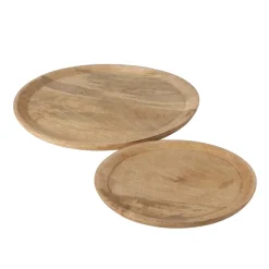 Boltze Teller Maino 2er Set Serviertablett Mango Holz ü 26-35cm Schale Discount