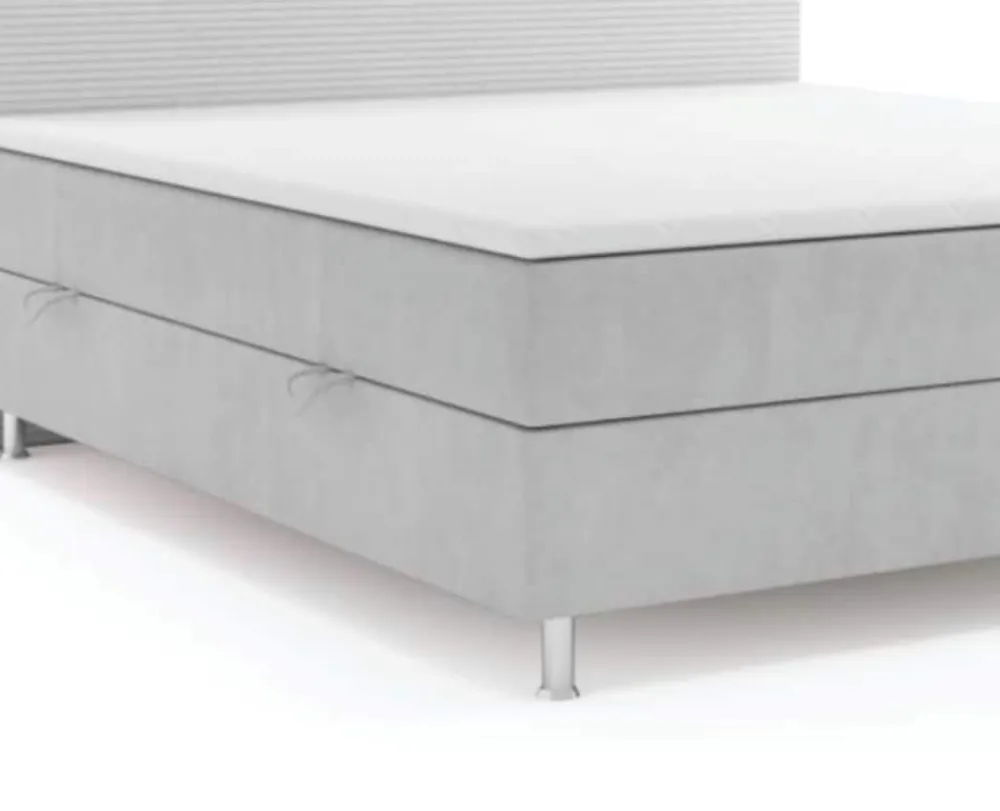 Boxspringbett RIO mit Bettkasten 180 x 200 cm Webstoff Bett Bettkasten Topper - versch. Ausführungen - Grau ^ M-Punkt New