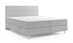 Boxspringbett RIO mit Bettkasten 180 x 200 cm Webstoff Bett Bettkasten Topper - versch. Ausführungen - Grau ^ M-Punkt New