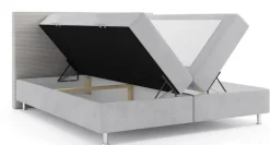 Boxspringbett RIO mit Bettkasten 180 x 200 cm Webstoff Bett Bettkasten Topper - versch. Ausführungen - Grau ^ M-Punkt New