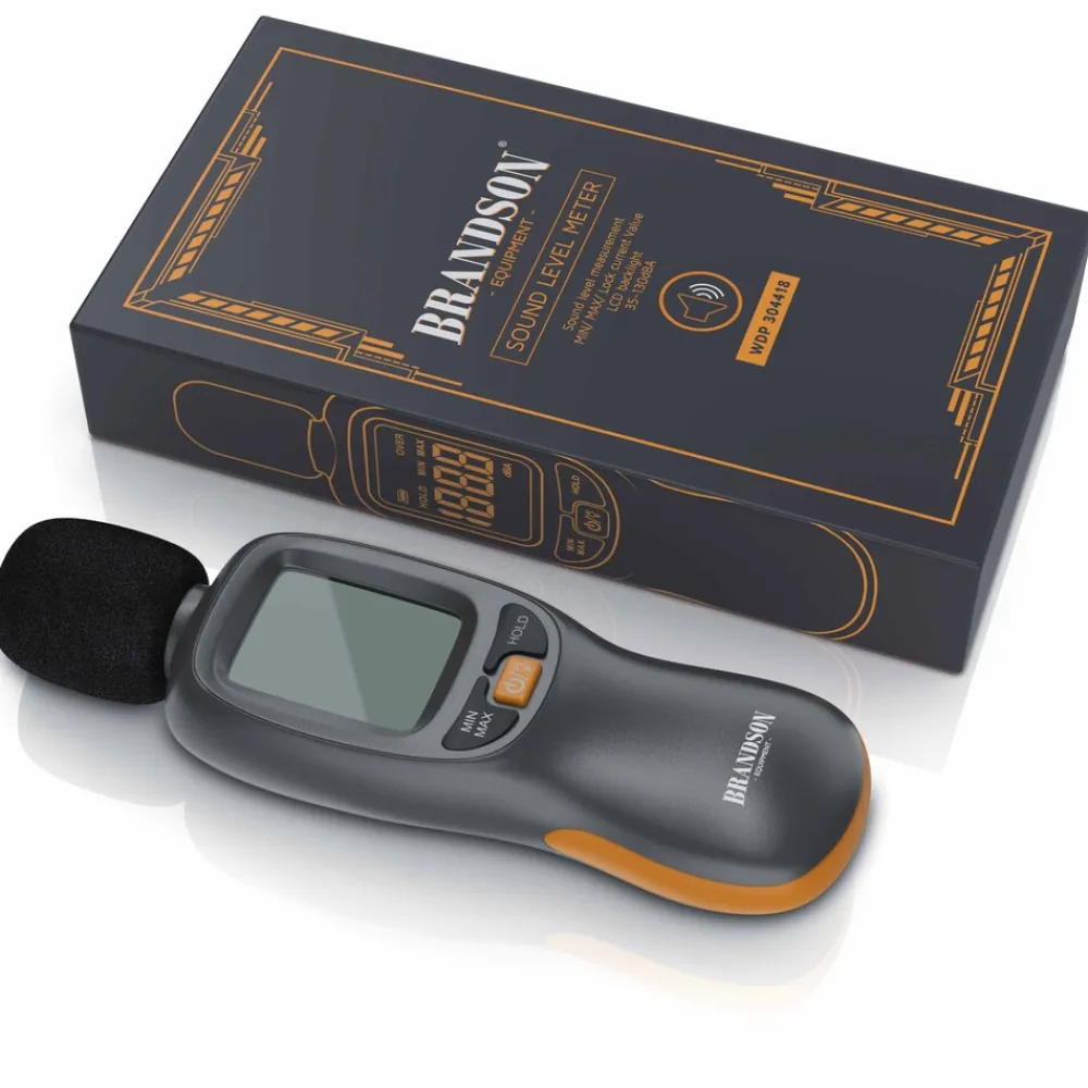 Brandson digitales Schallpegelmessgerät 35 dB(A) bis 130 dB(A) Windschutz - LCD-Display Discount
