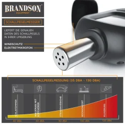 Brandson digitales Schallpegelmessgerät 35 dB(A) bis 130 dB(A) Windschutz - LCD-Display Discount