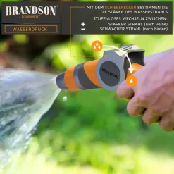 Gartenbrause - Garten Handbrause für Gartenschlauch - Spritzpistole - robuste Bauweise - Schieberegler - bis 8 bar Wasserdruck - regelbar ^ Brandson Sale