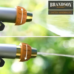 Brandson Garten Handbrause Metall Messing - Gartenbrause - 1/2 Zoll für Gartenschlauch - Pistolengriff mit Halteclip - 170 psi Wasserdruck Clearance