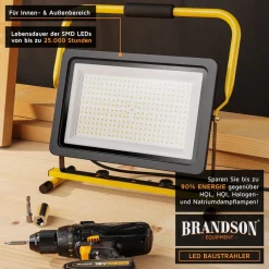 Brandson LED Baustrahler, 150 W, Arbeitsleuchte, warmweiß, robust Hot