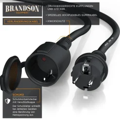 Schutzkontakt Verlängerungskabel für Outdoor 3500 W Strom Kabel für den Außenbereich / IP44 - 40m ^ Brandson Discount