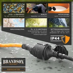 Verlängerungskabel, Typ F Schutzkontakt, Stromkabel Verlängerung für den Außenbereich 3500W, Outdoor, IP44 - 10m ^ Brandson Hot
