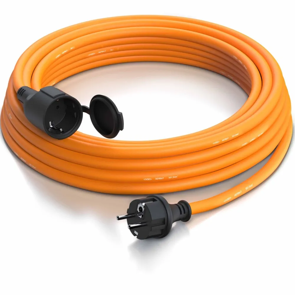 Verlängerungskabel, Typ F Schutzkontakt, Stromkabel Verlängerung für den Außenbereich 3500W, Outdoor, IP44 - 10m ^ Brandson Hot