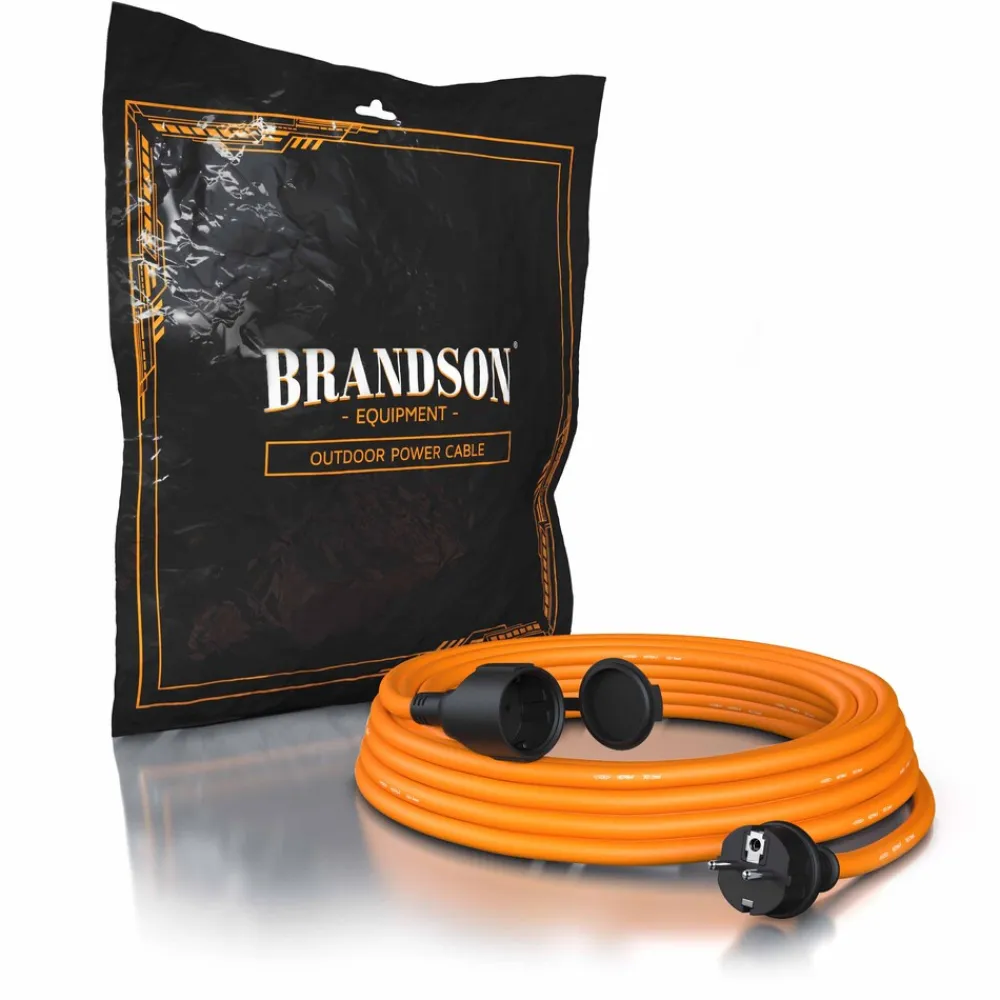 Verlängerungskabel, Typ F Schutzkontakt, Stromkabel Verlängerung für den Außenbereich 3500W, Outdoor, IP44 - 10m ^ Brandson Hot