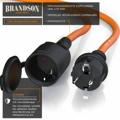 Verlängerungskabel, Typ F Schutzkontakt, Stromkabel Verlängerung für den Außenbereich 3500W, Outdoor, IP44 - 10m ^ Brandson Hot